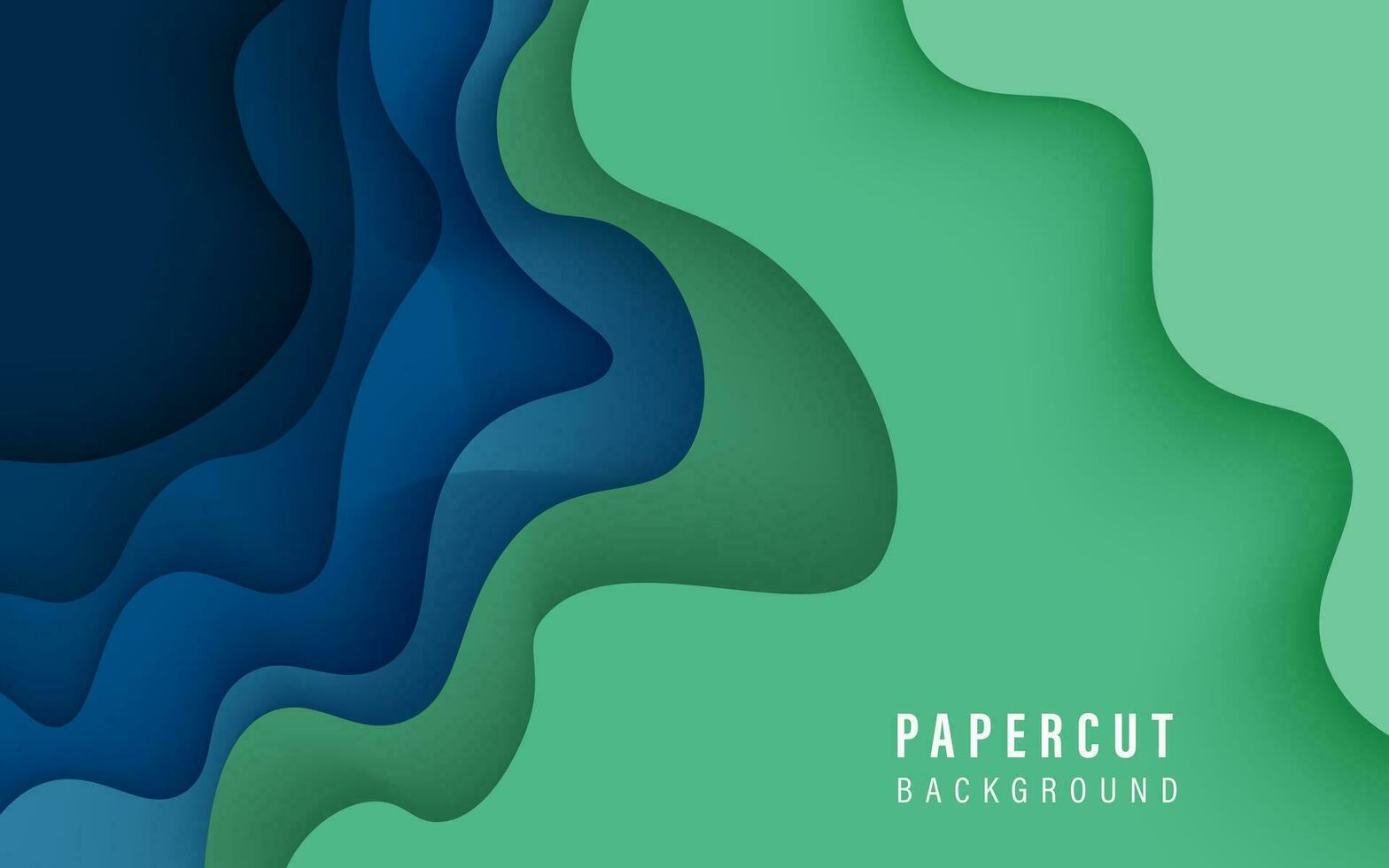 multi colored abstract green blue colorful wavy papercut overlap layers background. eps10 vector