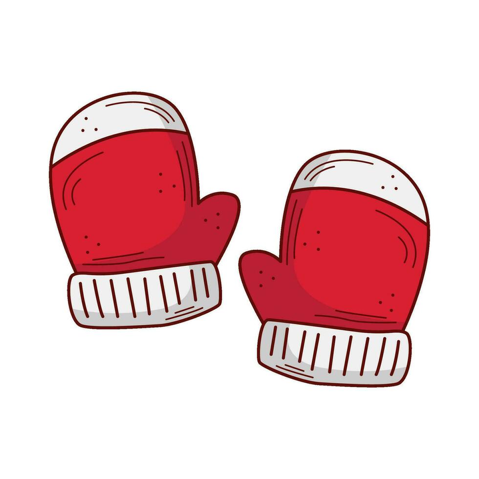 red mittens icon cartoon vector illustration graphic design vector illustration graphic design