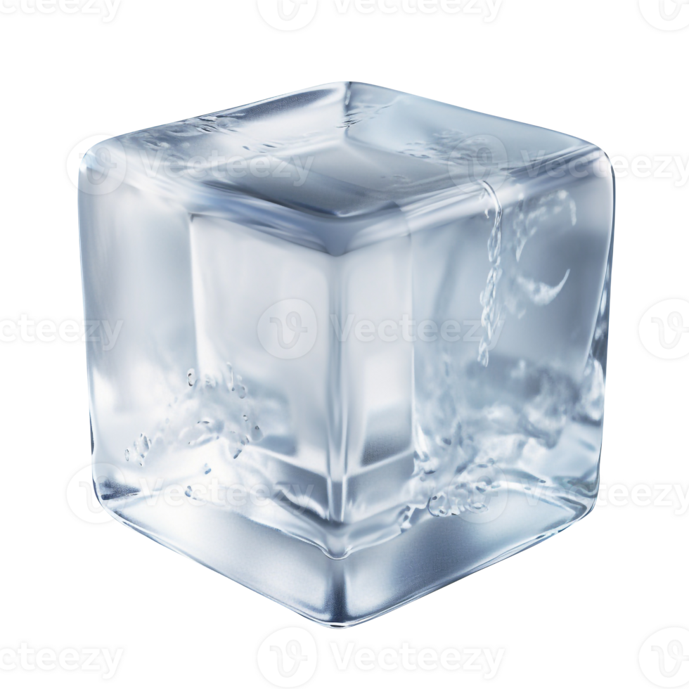 Eis Würfel png Kristall klar Eis Würfel png Eis Block png Eis Würfel transparent Hintergrund, ai generativ