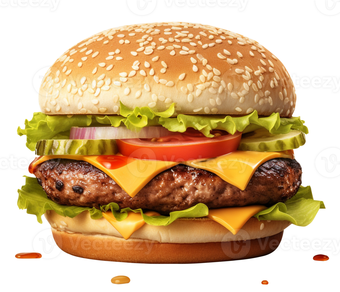Burger png Käse Burger png Hamburger png Schinken Burger png Rindfleisch Burger png Burger transparent Hintergrund, ai generiert