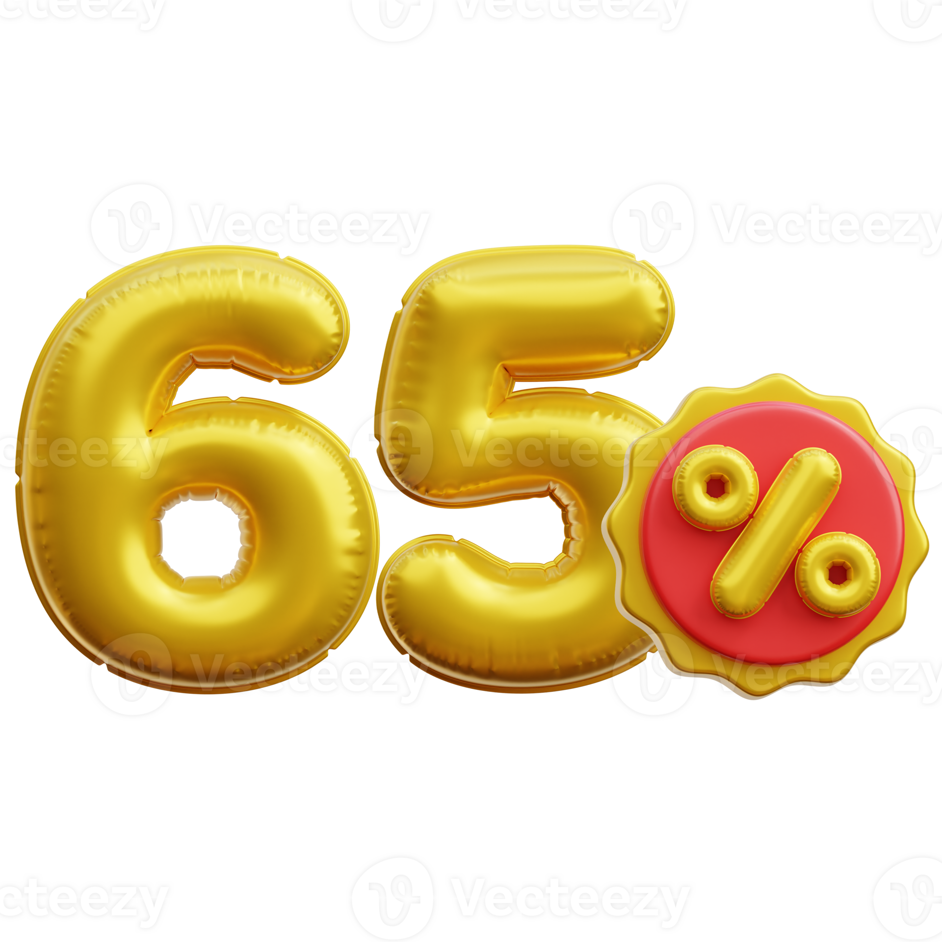 65 percent Balloon 3D Icon Illustrations 33293340 PNG