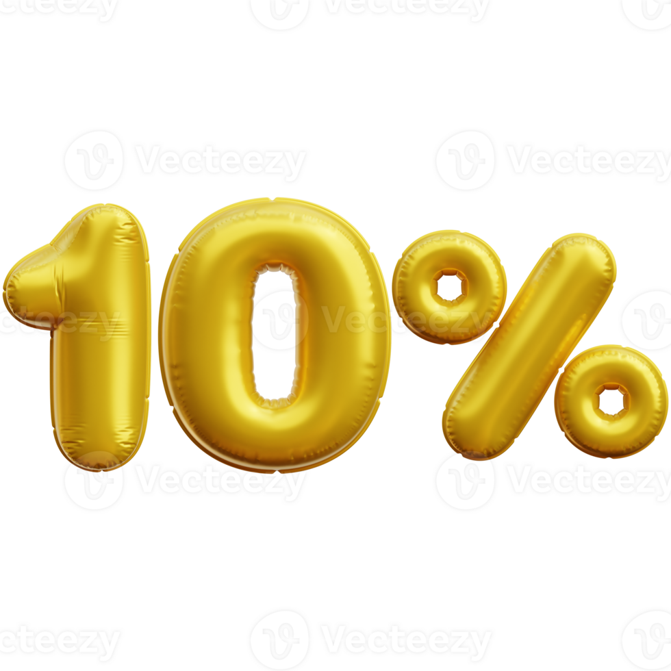 10 percent Balloon 3D Icon Illustrations png