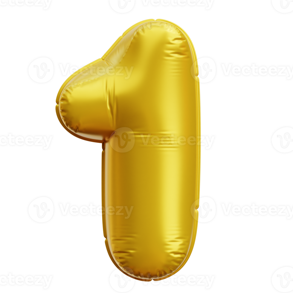 Number 1 Balloon 3D Icon Illustrations 33293385 PNG