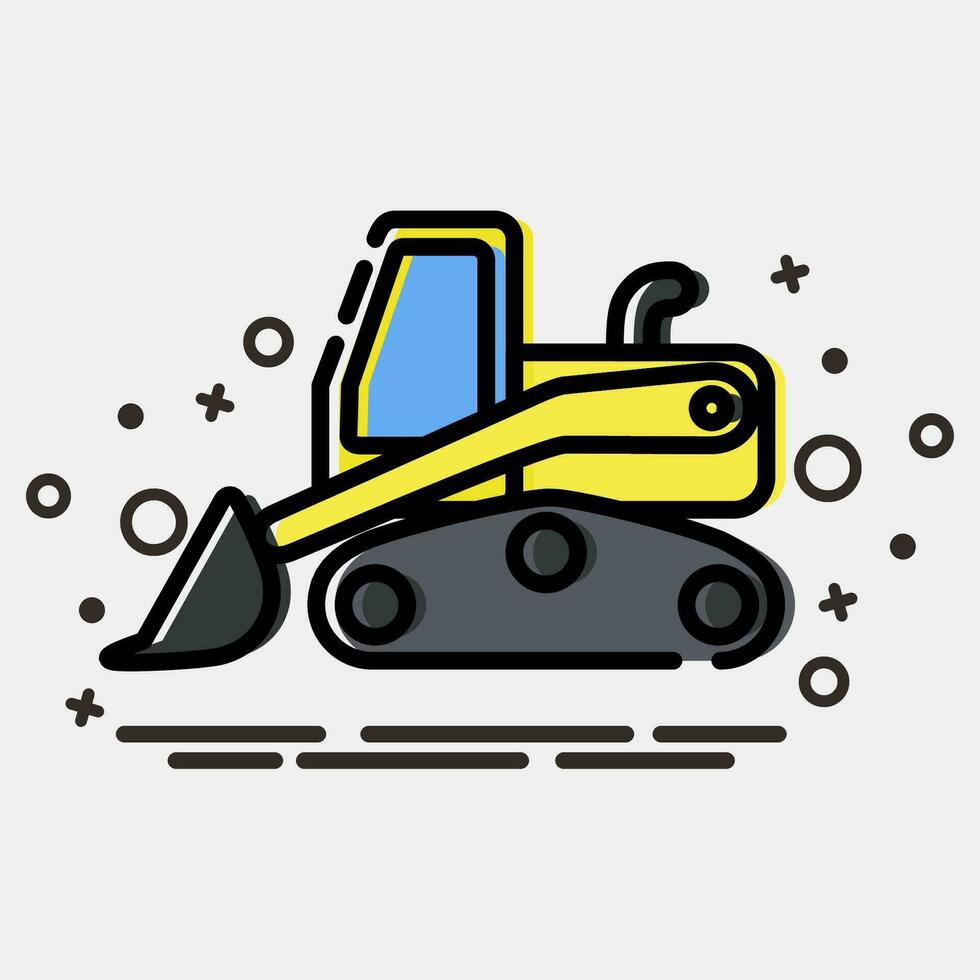 Icon skid loader. Heavy equipment elements. Icons in MBE style. Good for prints, posters, logo, infographics, etc. vector