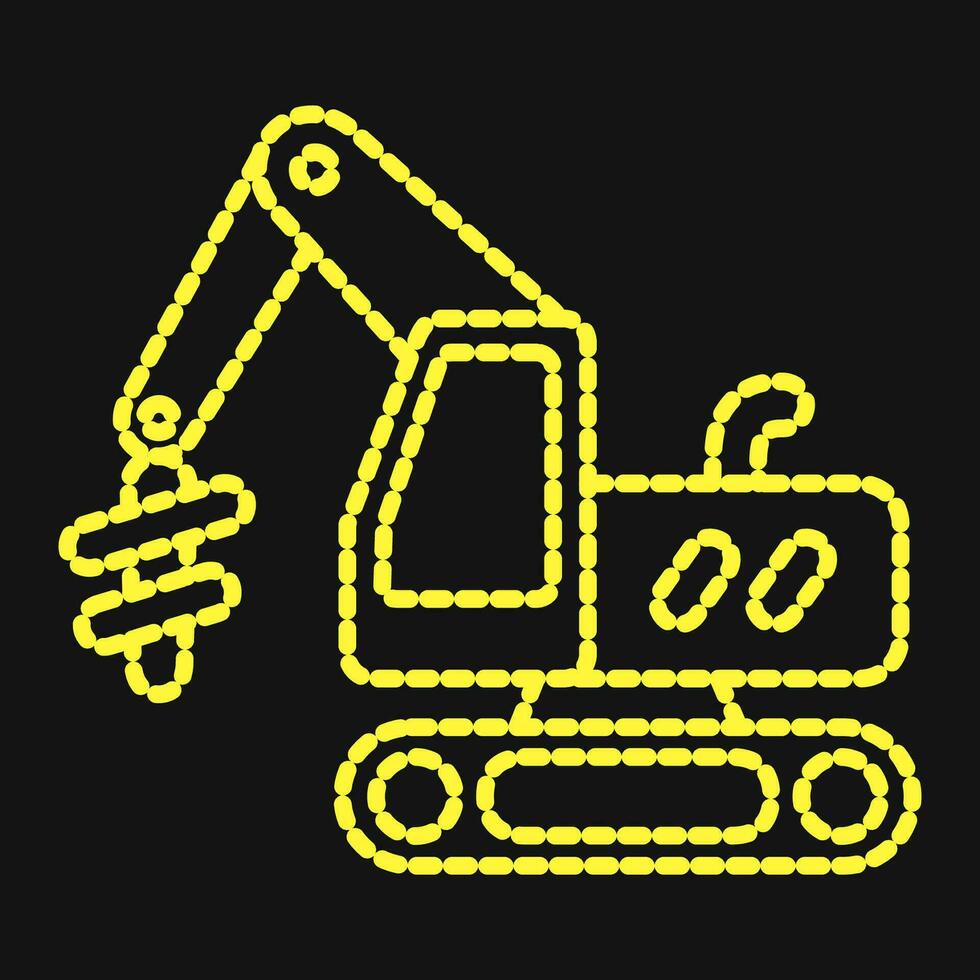 Icon earth drill excavator. Heavy equipment elements. Icons in dotted style. Good for prints, posters, logo, infographics, etc. vector