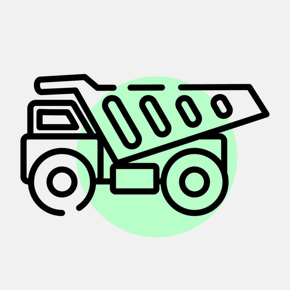 Icon dump truck. Heavy equipment elements. Icons in color spot style. Good for prints, posters, logo, infographics, etc. vector