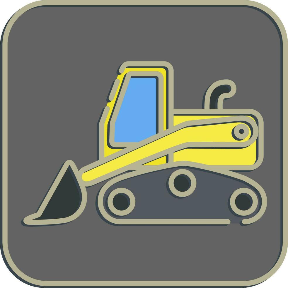 Icon skid loader. Heavy equipment elements. Icons in embossed style. Good for prints, posters, logo, infographics, etc. vector