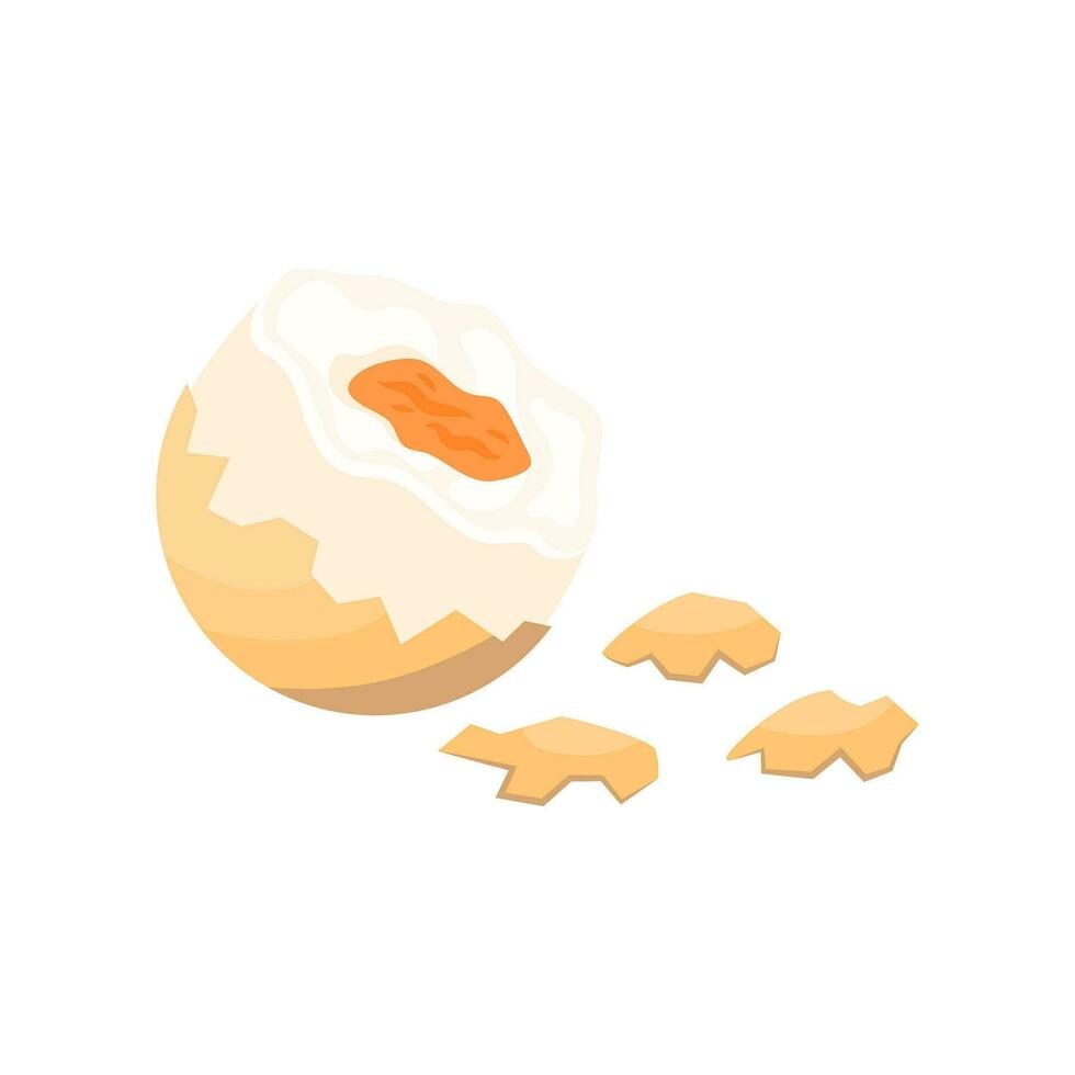 Cartoon Color Soft Boiled Egg Icon. Vector