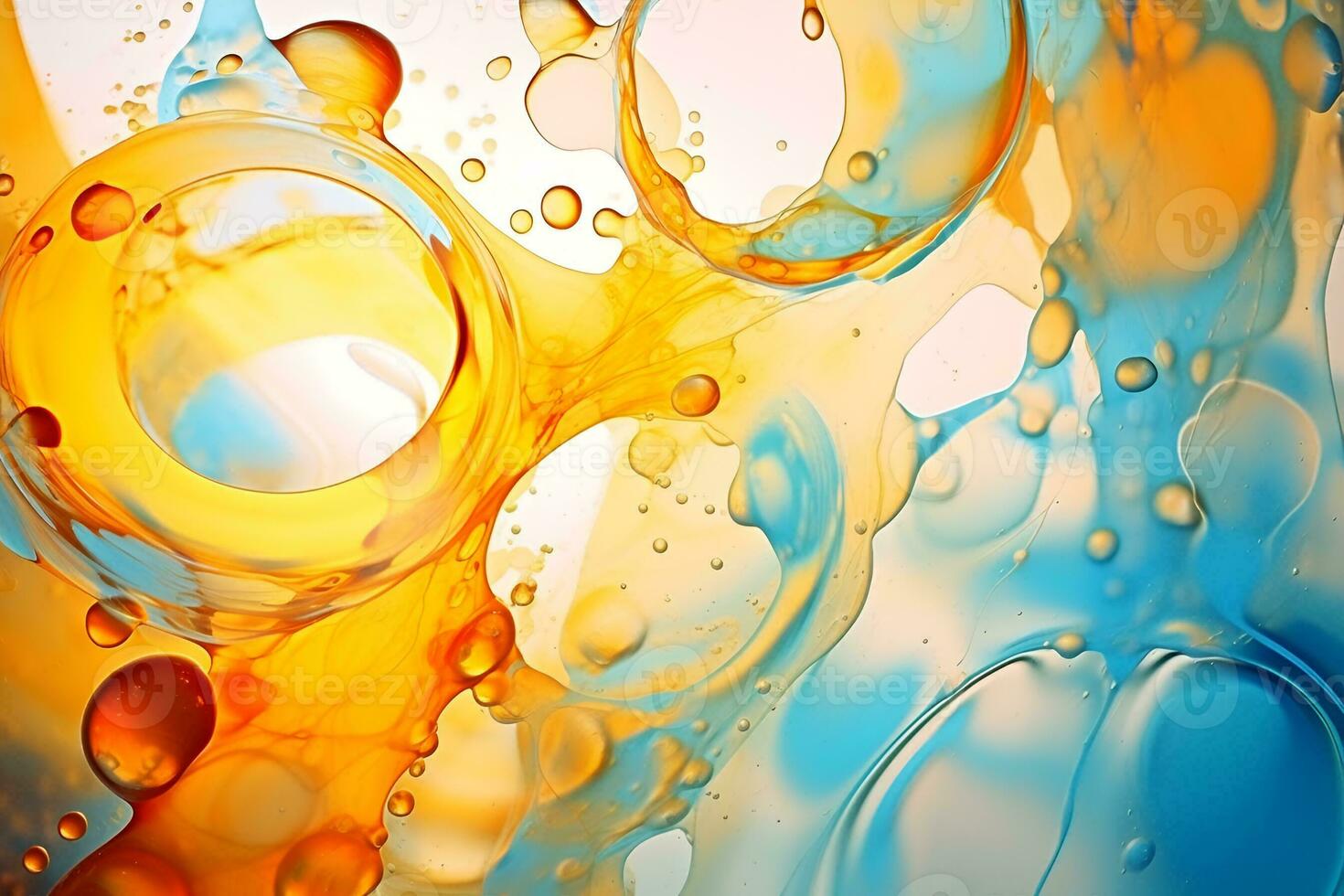 Acrylic blue and golden background. Abstract painting for banner, website, texture. Oil art with aquamarine and gold, glimmering, light orange and bronze, sleek metallic finish AI Generative photo