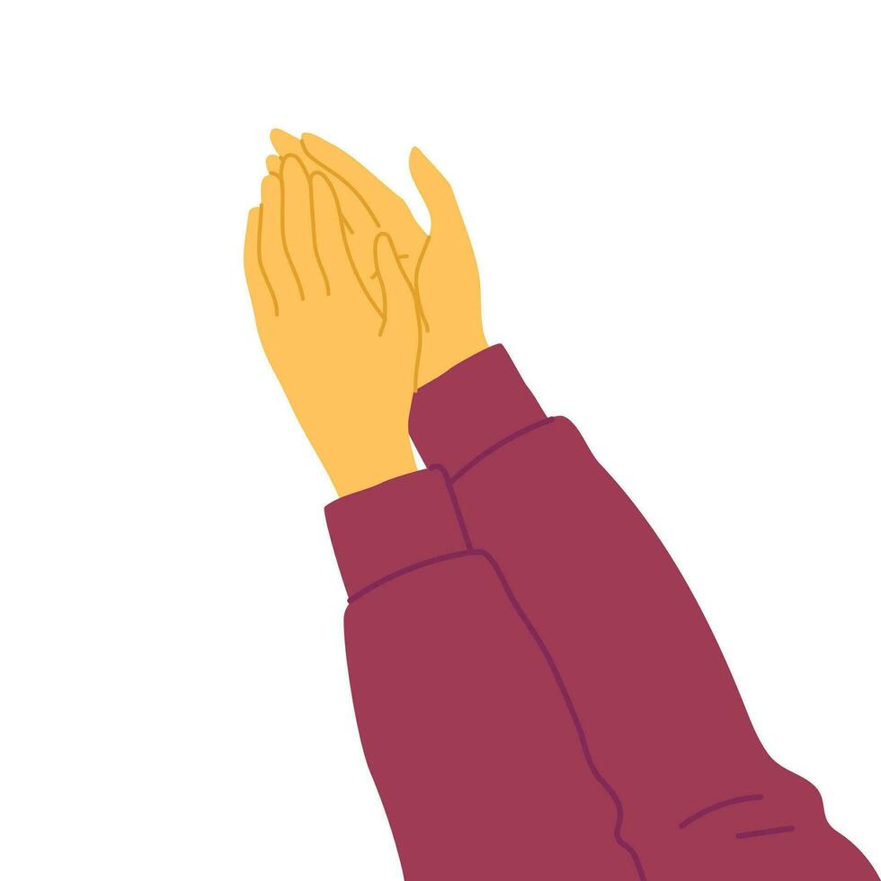 Cartoon Color Clapping Human Hands Icon. Vector