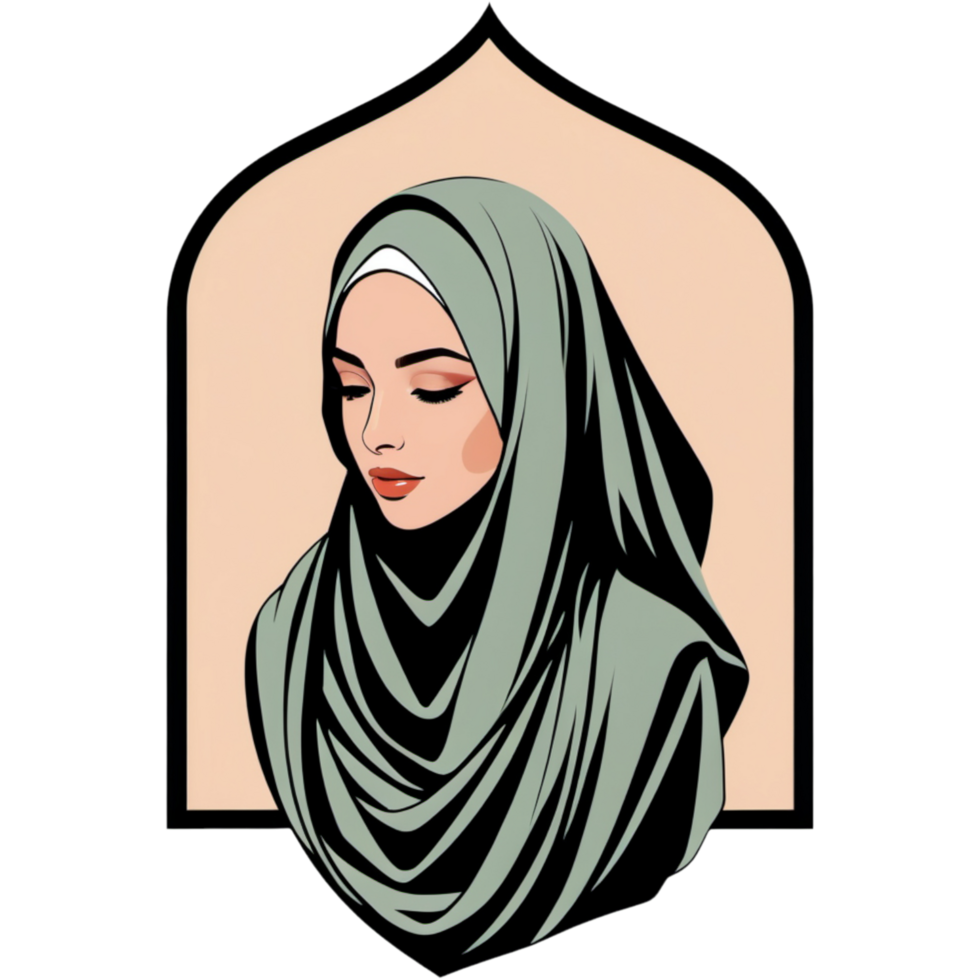 Hijab fashion women. AI Generative png