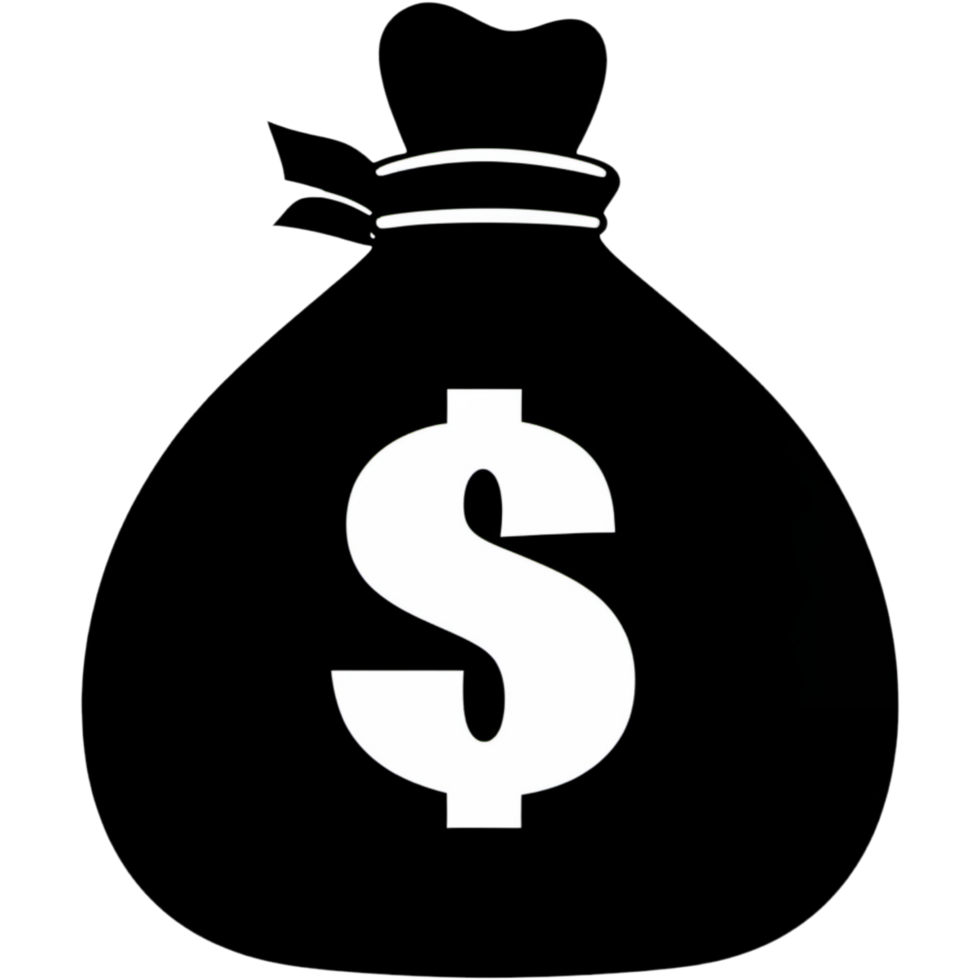 Hand drawn Money bag. AI Generative png