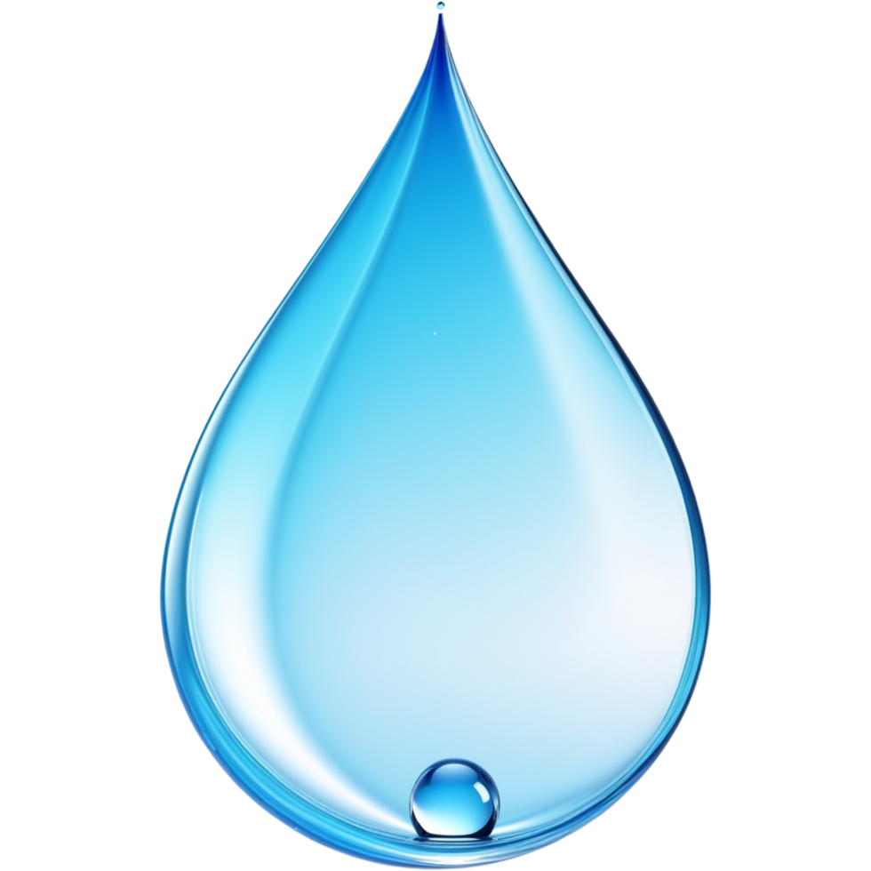 Blue shiny water drop. AI Generative png