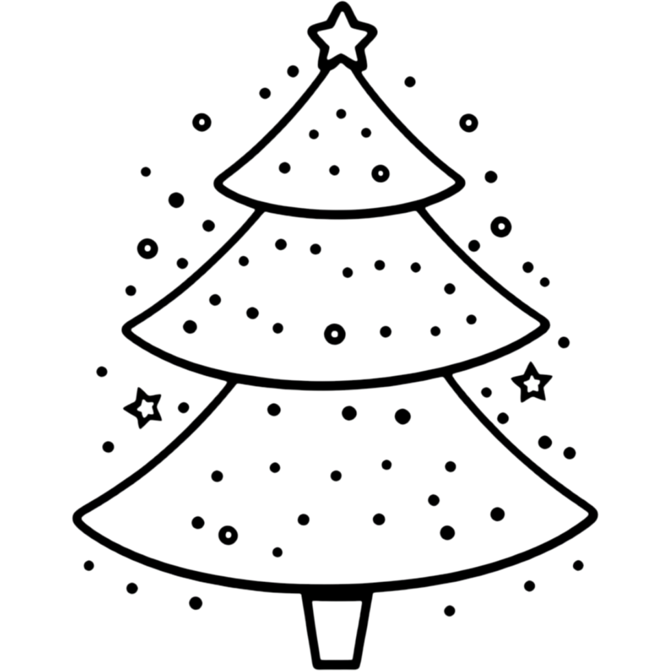 Hand drawn Christmas tree. AI Generative png
