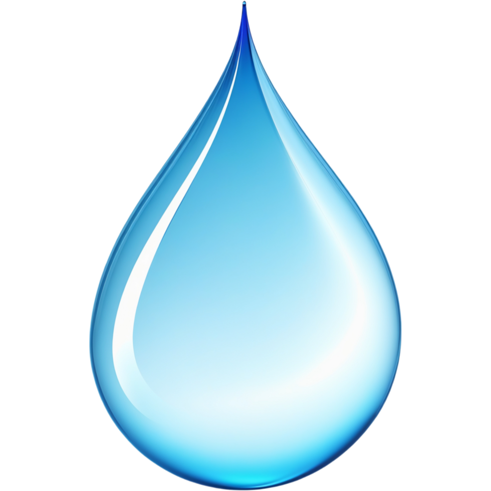 Blau glänzend Wasser tropfen. ai generativ png