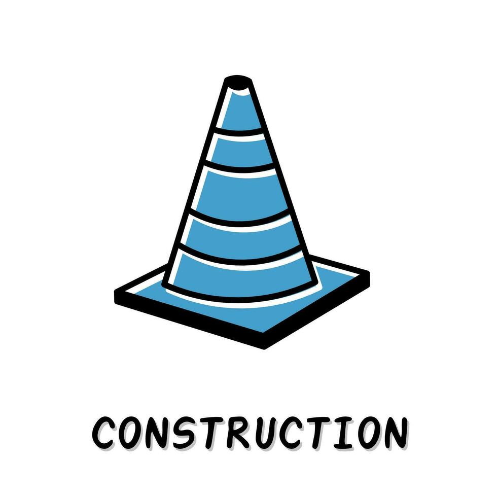 construcción icono ilustración. azul color ilustración diseño. vector