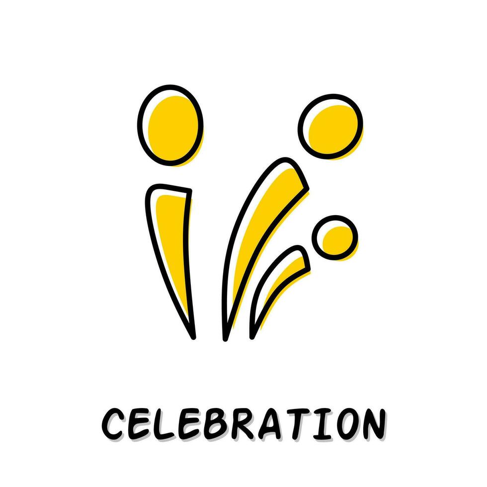 Celebration icon illustration. Yellow color illustration design. vector