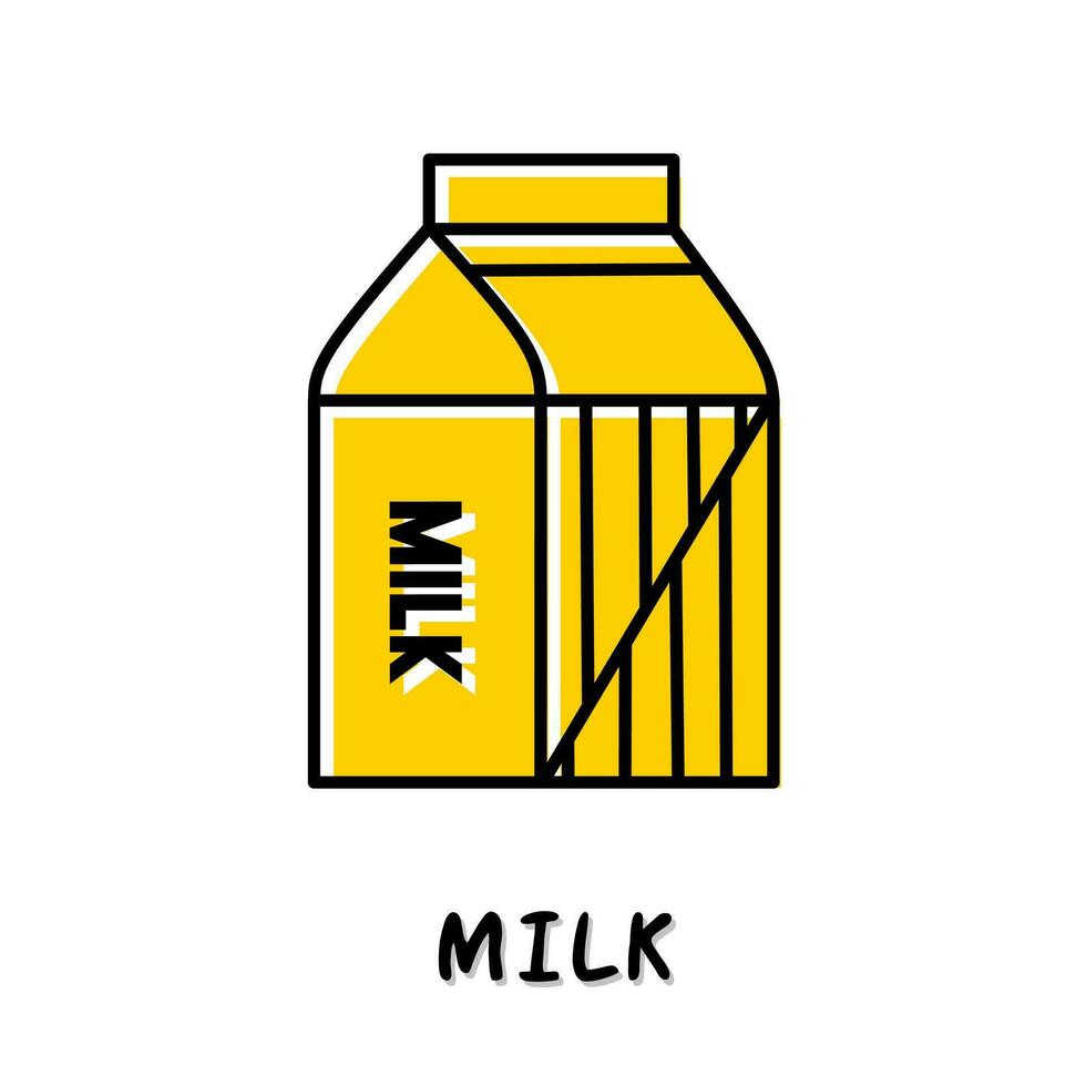 Milk icon illustration. Yellow color illustration design. vector