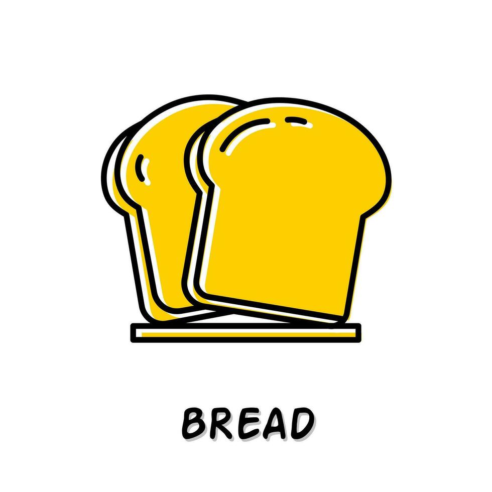 Bread icon illustration. Yellow color illustration design. vector