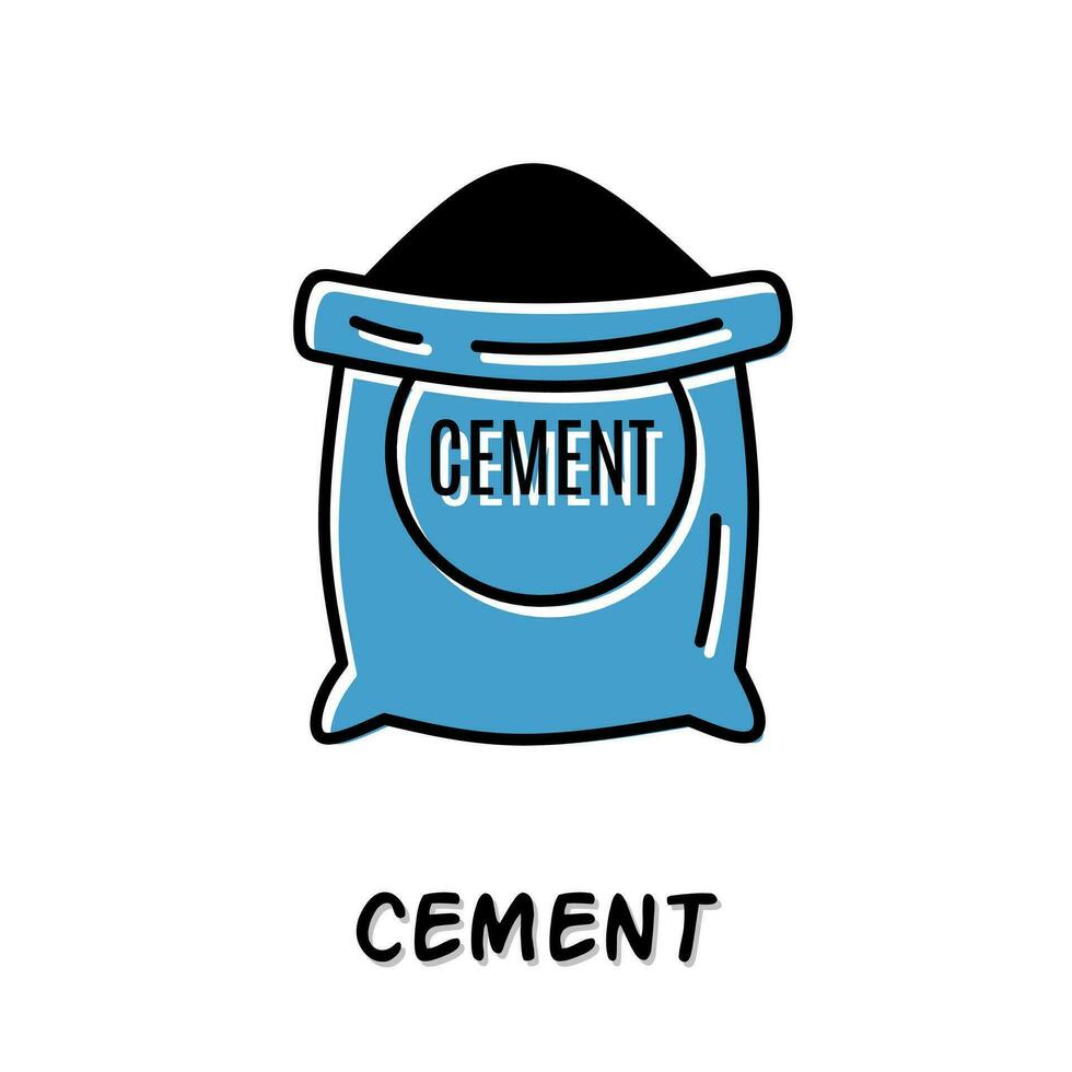 Cement icon illustration. Blue color illustration design. vector