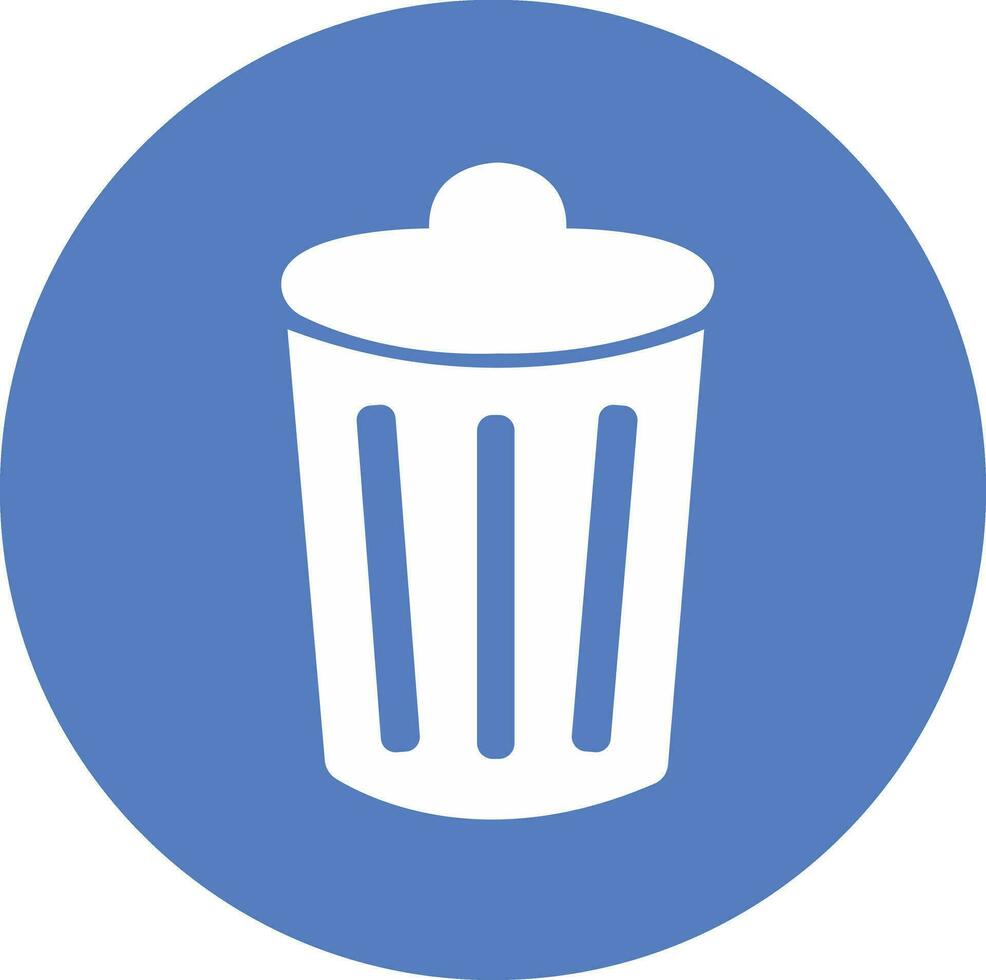Simple blue bin icon. Stroke pictogram. Premium quality symbol. sign for mobile app and web sites. vector