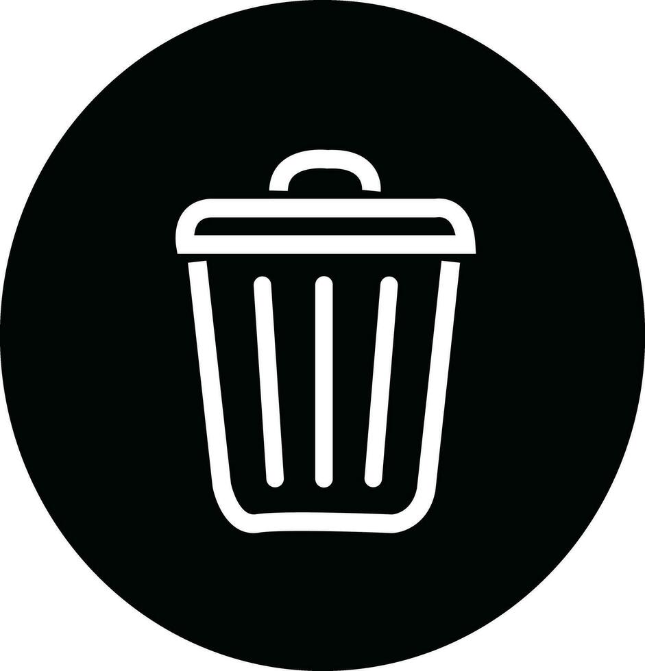 Simple black bin icon. Stroke pictogram. Premium quality symbol. sign for mobile app and web sites. vector