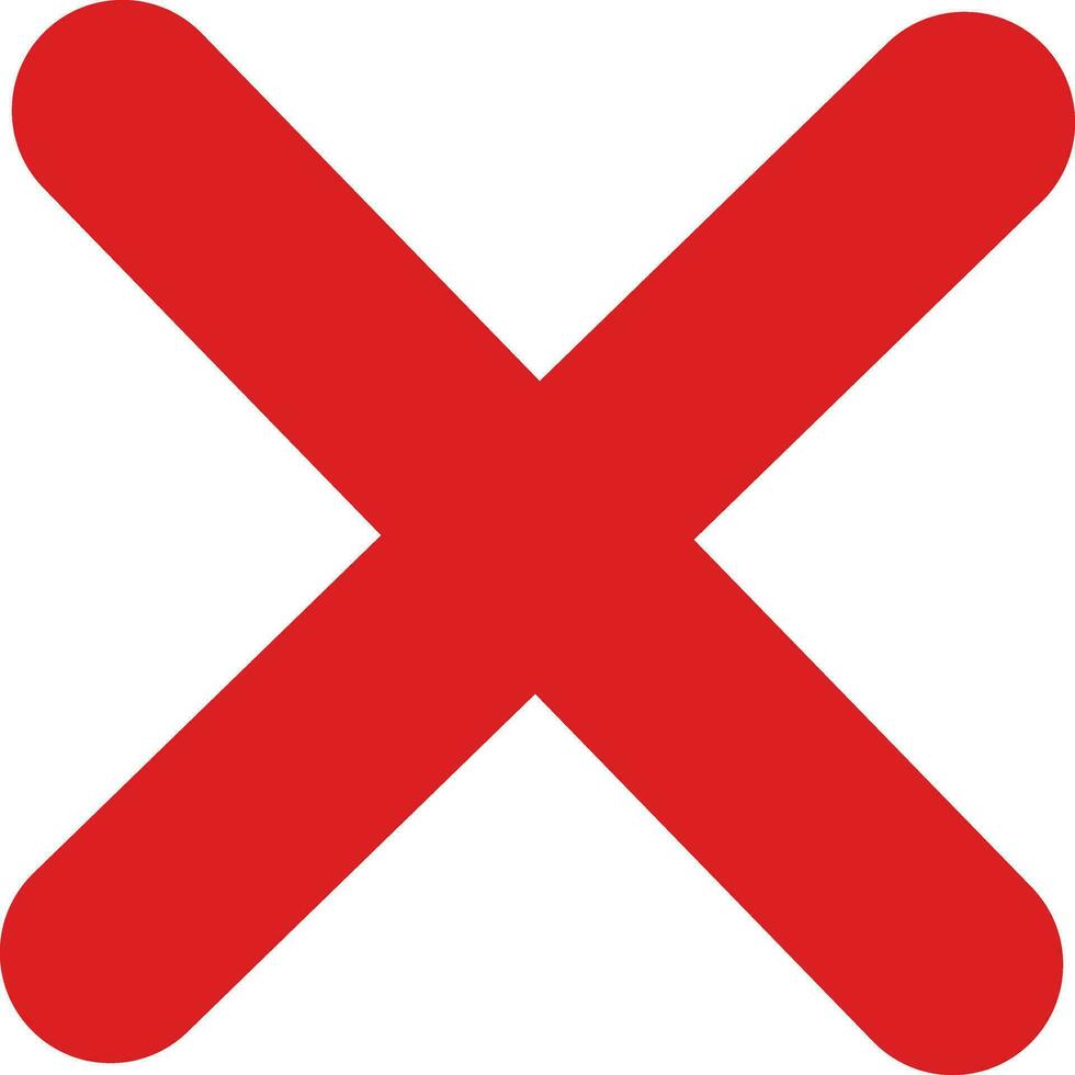 Line Red cross sign icon. Wrong mark. Red cross X symbol. Red grunge X icon. Cross brush sign vector