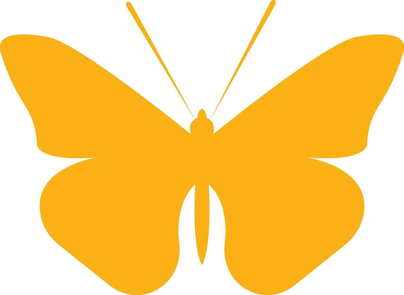 yellow Colored butterfly simple flat design . vector