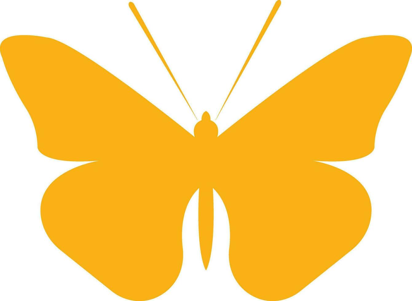 yellow Colored butterfly simple flat design . vector