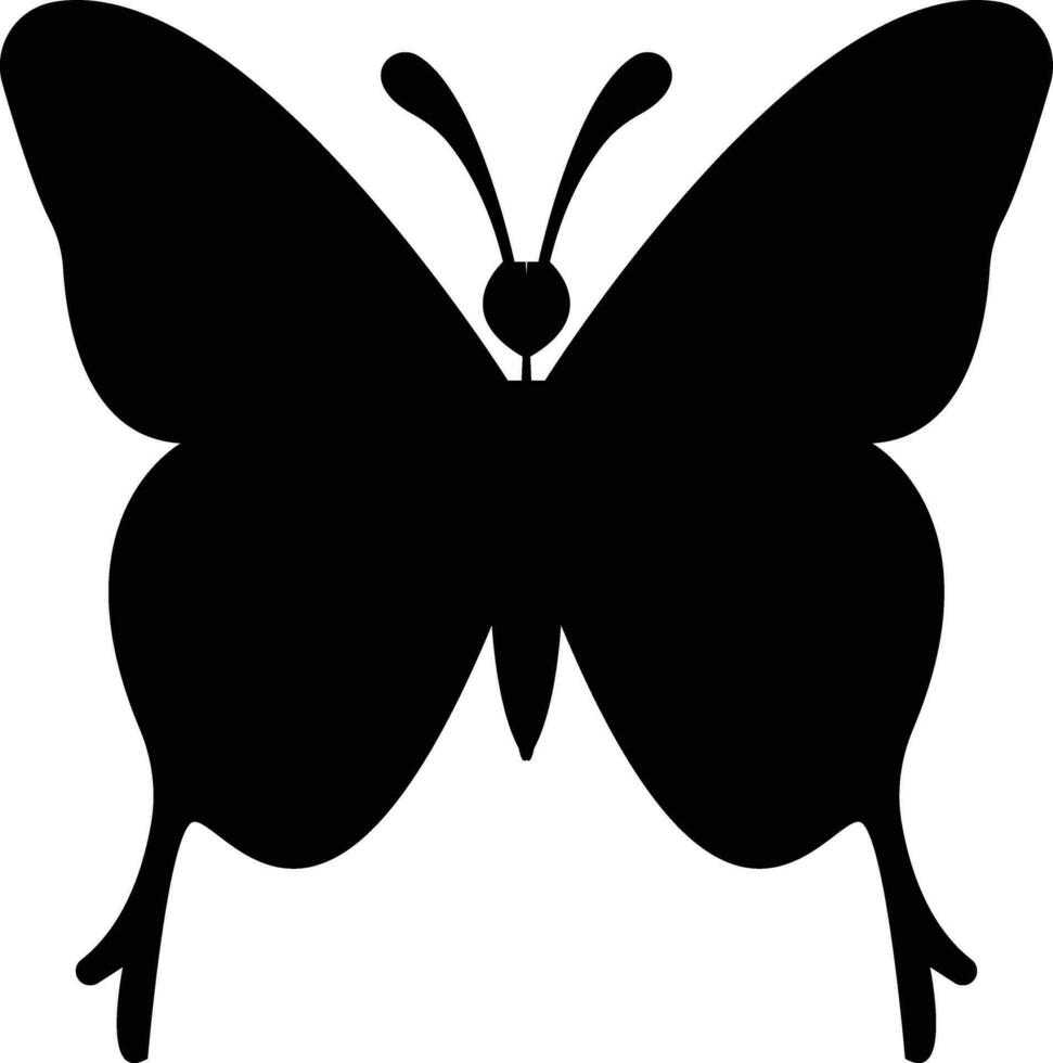 Black  Colored butterfly simple flat design . vector
