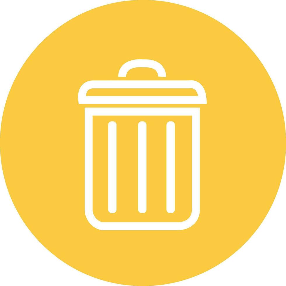 Simple yellow bin icon. Stroke pictogram. Premium quality symbol. sign for mobile app and web sites. vector