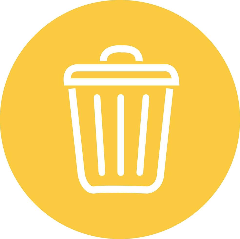 Simple yellow bin icon. Stroke pictogram. Premium quality symbol. sign for mobile app and web sites. vector