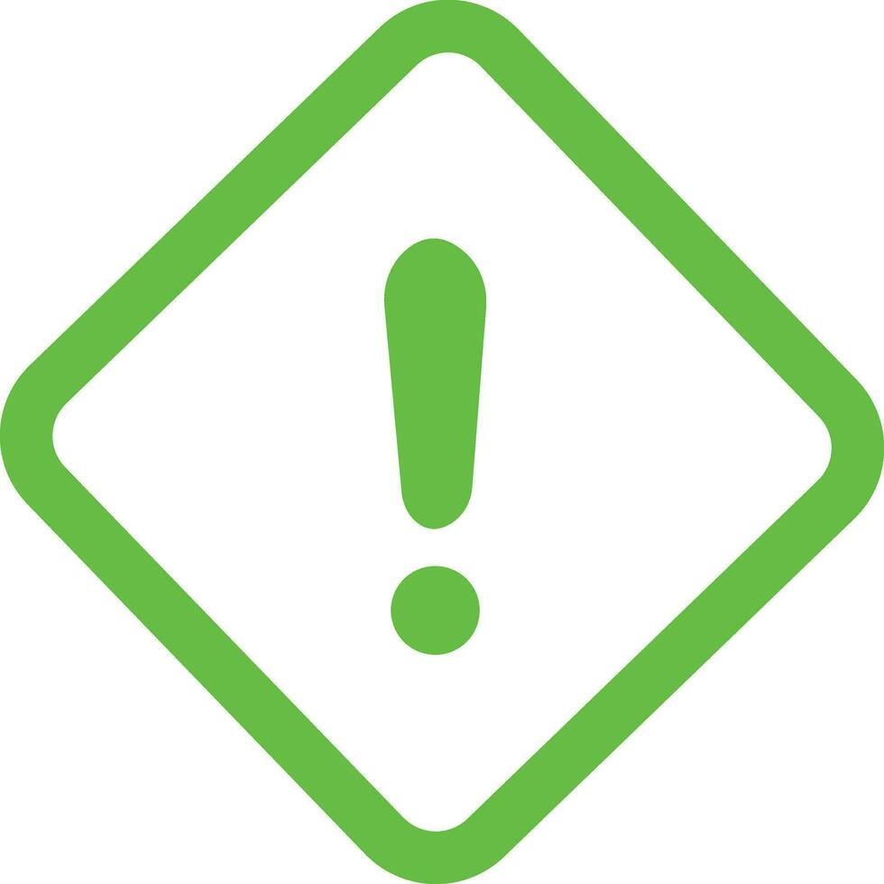 Green Exclamation mark icons in line style. Danger alarm . Caution risk business concept. Hazard warning attention sign with exclamation mark symbol. vector