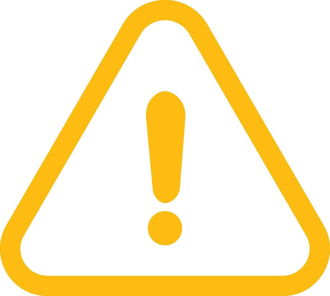 Yellow Exclamation mark icons in line style. Danger alarm . Caution risk business concept. Hazard warning attention sign with exclamation mark symbol. vector
