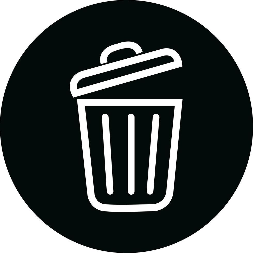 Simple black bin icon. Stroke pictogram. Premium quality symbol. sign for mobile app and web sites. vector