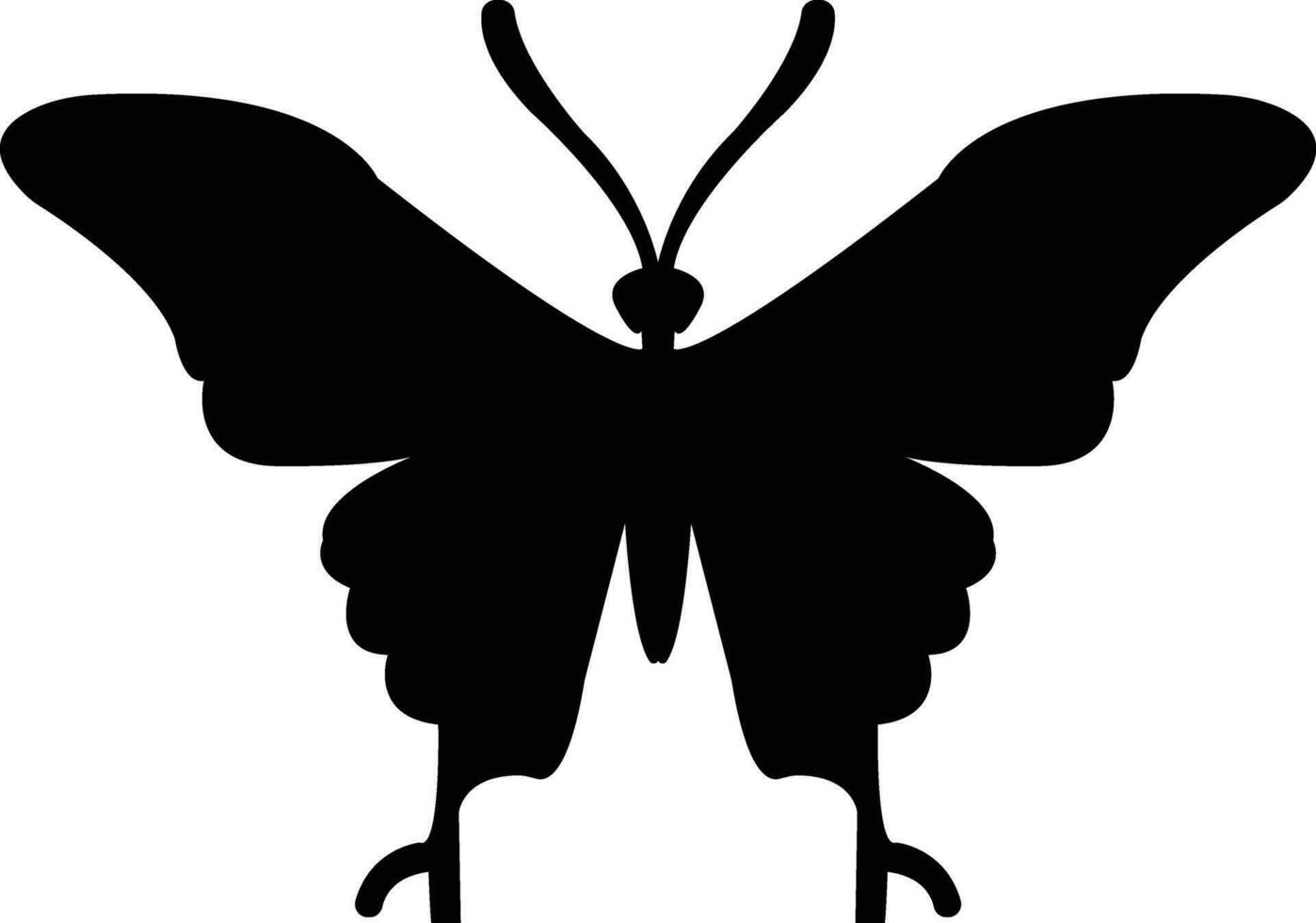 Black  Colored butterfly simple flat design . vector