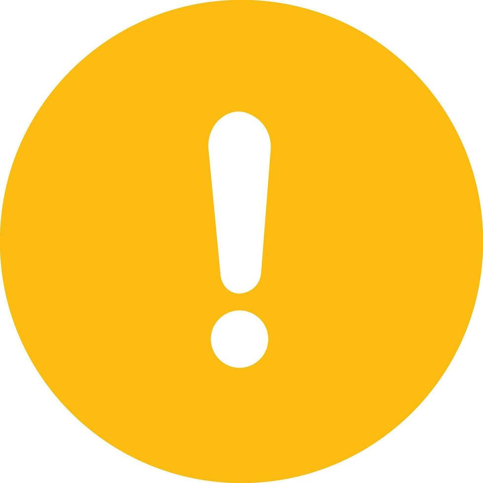yellow Exclamation mark icons in fill style. Danger alarm . Caution risk business concept. Hazard warning attention sign with exclamation mark symbol. vector
