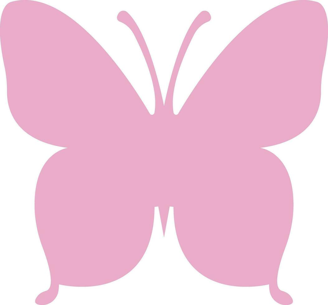 Pink  Colored butterfly simple flat design . vector