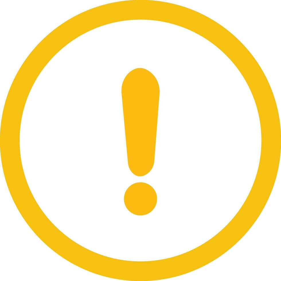 Yellow Exclamation mark icons in line style. Danger alarm . Caution risk business concept. Hazard warning attention sign with exclamation mark symbol. vector