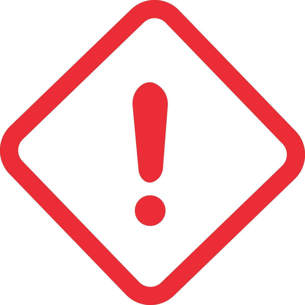 Red Exclamation mark icons in line style. Danger alarm . Caution risk business concept. Hazard warning attention sign with exclamation mark symbol. vector