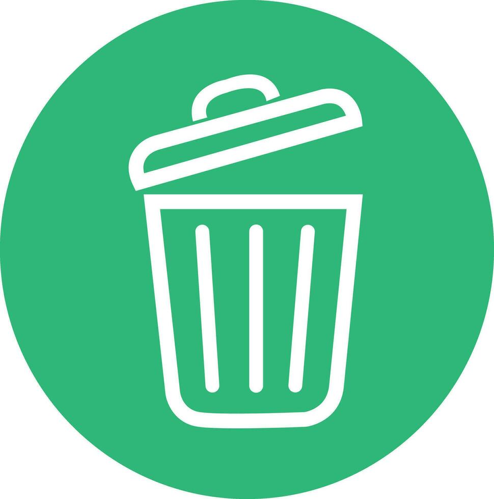 Simple green bin icon. Stroke pictogram. Premium quality symbol. sign for mobile app and web sites. vector