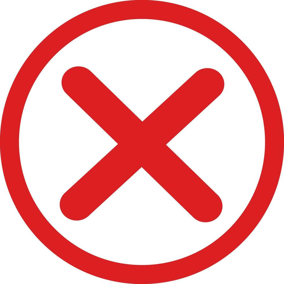 Line Red cross sign icon. Wrong mark. Red cross X symbol. Red grunge X icon. Cross brush sign vector