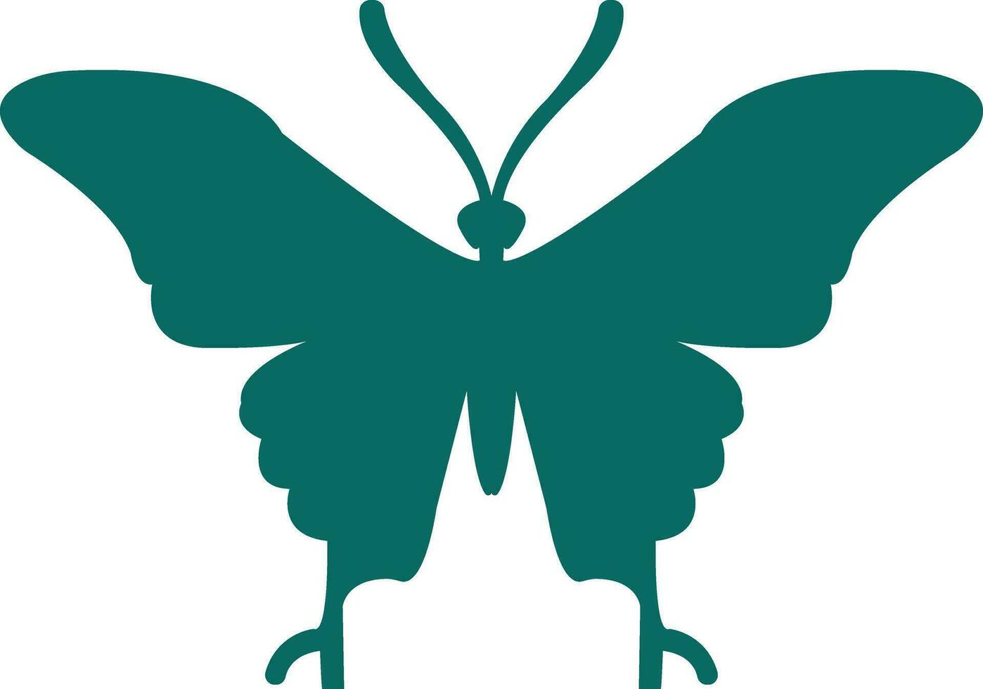 Black  Colored butterfly simple flat design . vector