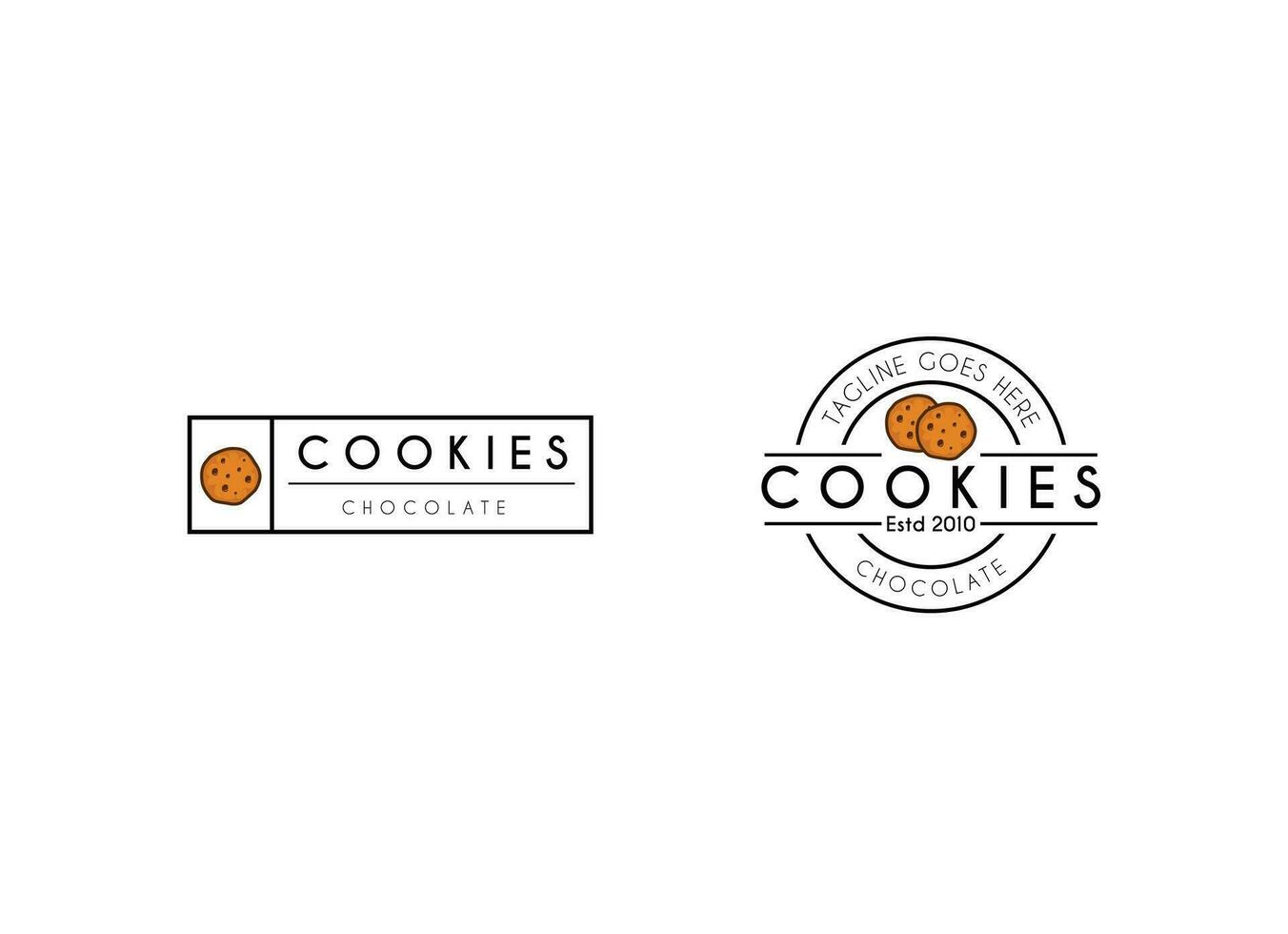Creative Cookies Logo. Choco Cookies Logo. Awesome Business Vector Logo.
