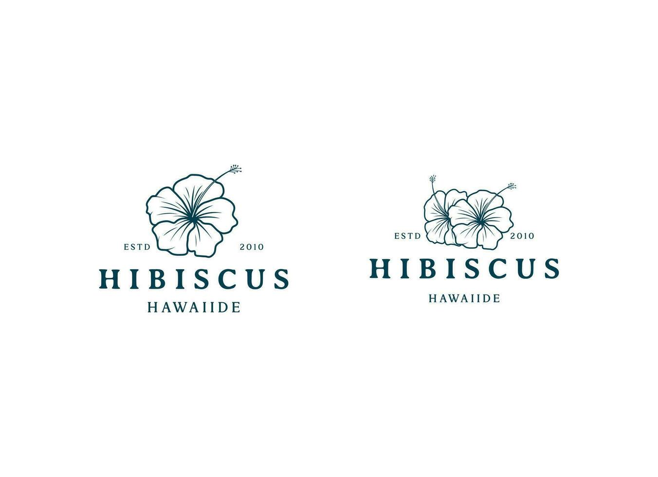 Hibiscus flower plant logo. vector