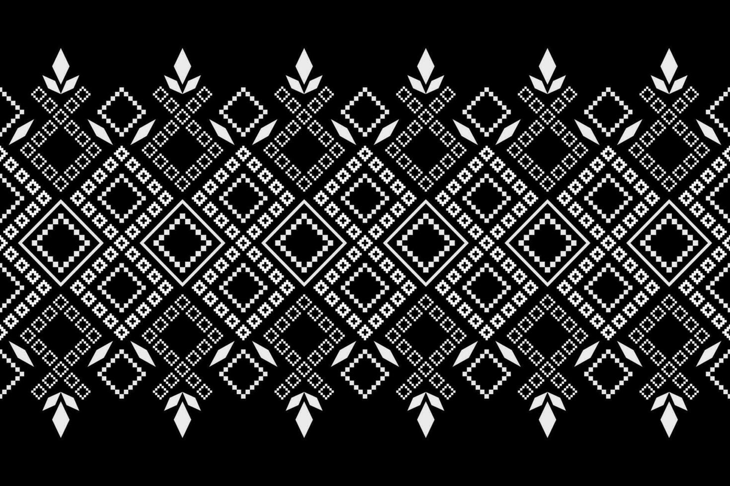 Nature vintages cross stitch traditional ethnic pattern paisley flower Ikat background abstract Aztec African Indonesian Indian seamless pattern for fabric print cloth dress carpet curtains and sarong vector