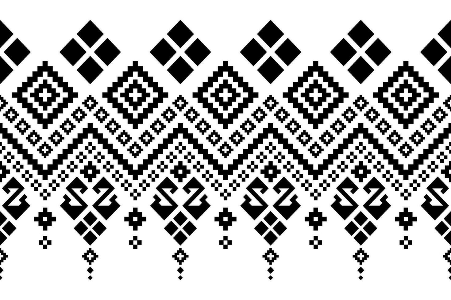 Nature vintages cross stitch traditional ethnic pattern paisley flower Ikat background abstract Aztec African Indonesian Indian seamless pattern for fabric print cloth dress carpet curtains and sarong vector