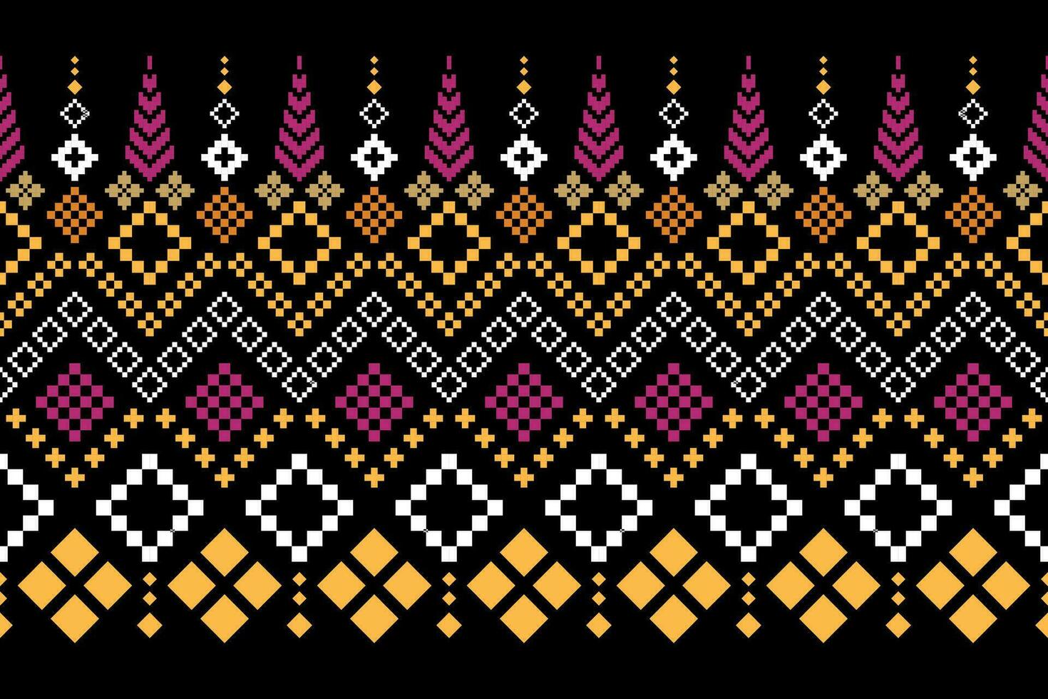 Cross stitch colorful geometric traditional ethnic pattern Ikat seamless pattern abstract design for fabric print cloth dress carpet curtains and sarong Aztec African Indian Indonesian vector