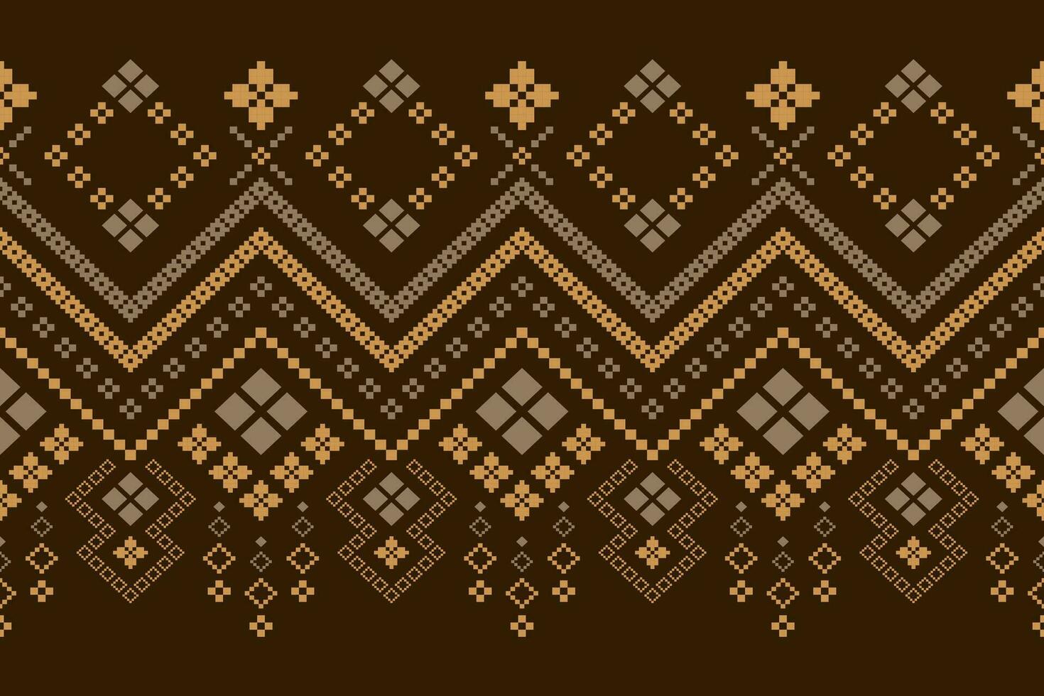 Nature vintages cross stitch traditional ethnic pattern paisley flower Ikat background abstract Aztec African Indonesian Indian seamless pattern for fabric print cloth dress carpet curtains and sarong vector