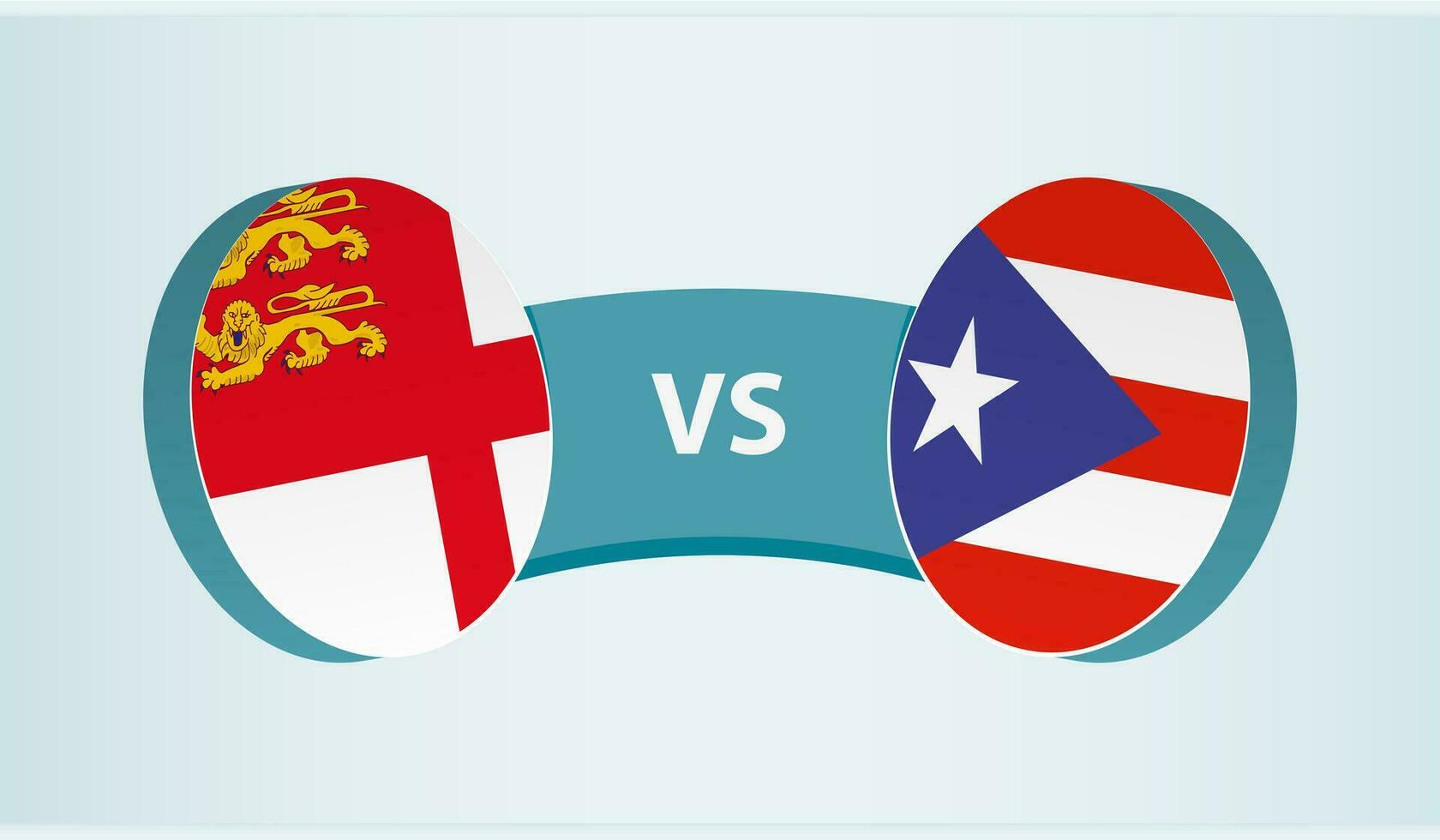 Sark versus Puerto Rico, team sports competition concept. vector